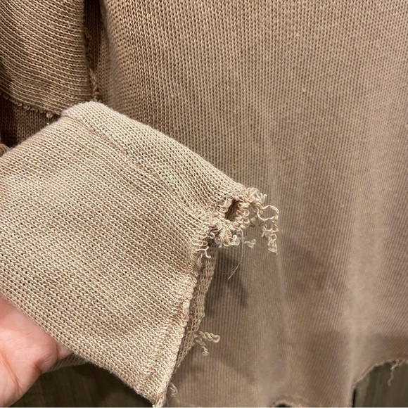 We The Free People Small Sweater Loose Knit V Neck Exposed Seams - Picture 7 of 11